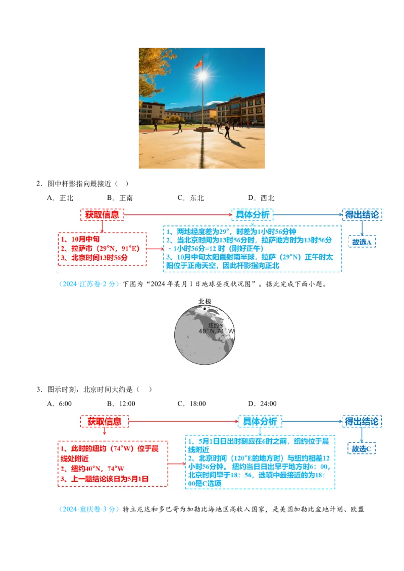 《专题02地球运动(复习讲义)(教师版)_地理_2026年-地理高考二轮复习_2026年高考地理二轮复习课件+讲义+练习(新高考通用)-G92_2026版》第4页预览