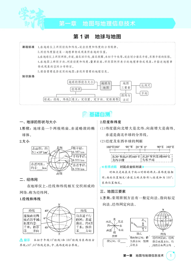 《1_第一章地图与地理信息技术_2026版教学资源包_202653高考总复习A版_江苏版_2026版.江苏版.选考总复习.地理.5·3A版_图书电子资源_第一章地图与地理信息技术_2_精讲册PDF》第1页预览