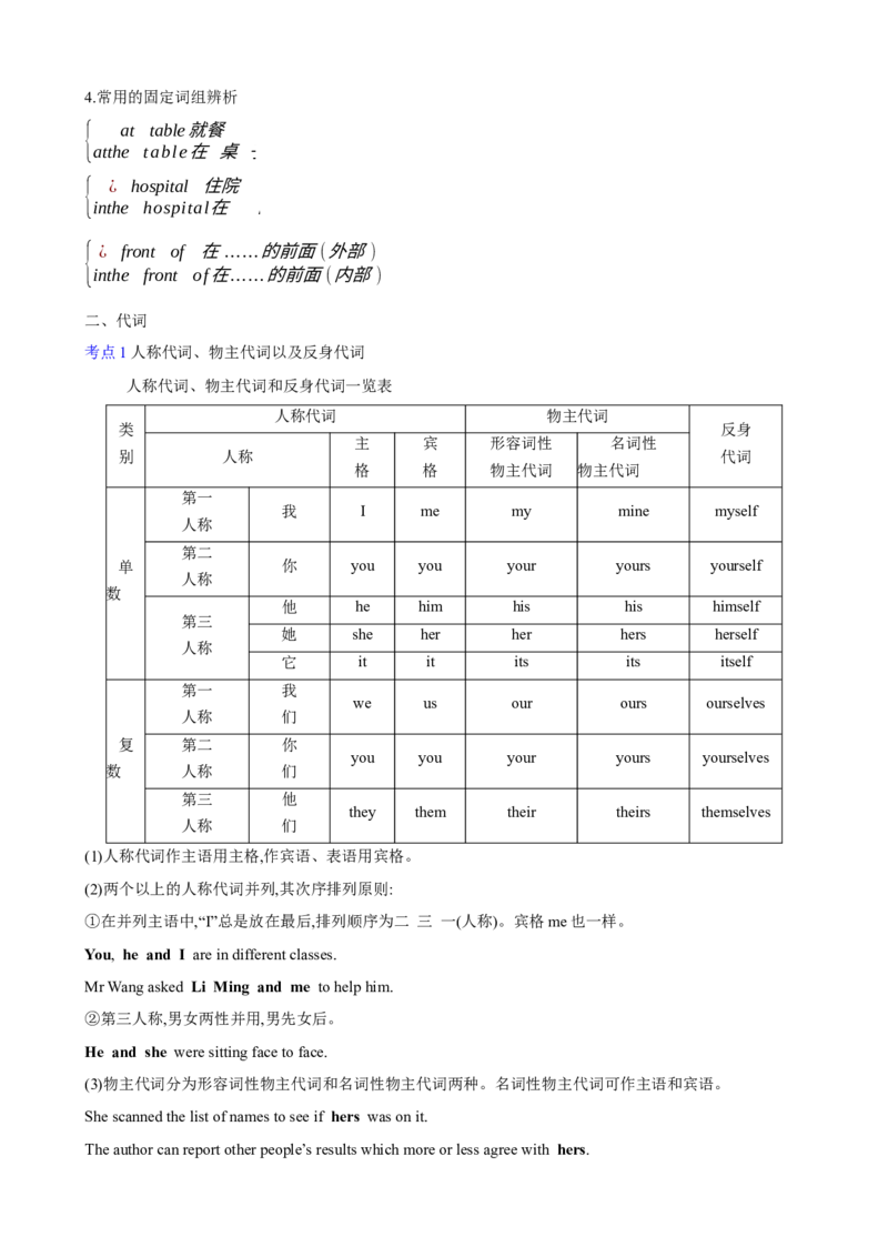 《02冠词、代词和介词考查要略(解析版)_英语(2)_一轮复习_2024年_2024高考英语一轮复习小题大题微技能精析精练(新高考版)_资料》第3页预览