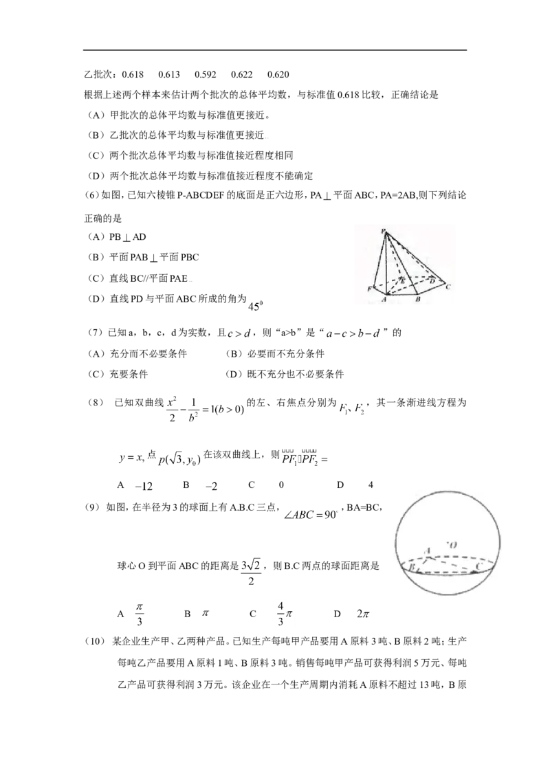 《2009年四川高考文科数学试卷(word版)和答案_高考一二三轮复习_数学_2027年高考数学专项复习更新中_2008年-2026年数学高考真题-G427_2008-2020年高考_2008-2020年_地方卷_四川08-22》第2页预览