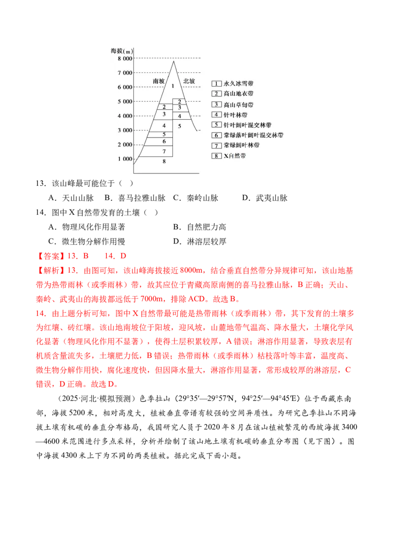 《专题06自然环境的整体性与差异性（综合训练）（全国通用）（教师版）_地理_2026年_2026年高考地理一轮复习讲义+练习+课件（新教材新高考）-G55_2026版_专题06自然环境的整体性与差异性》第6页预览