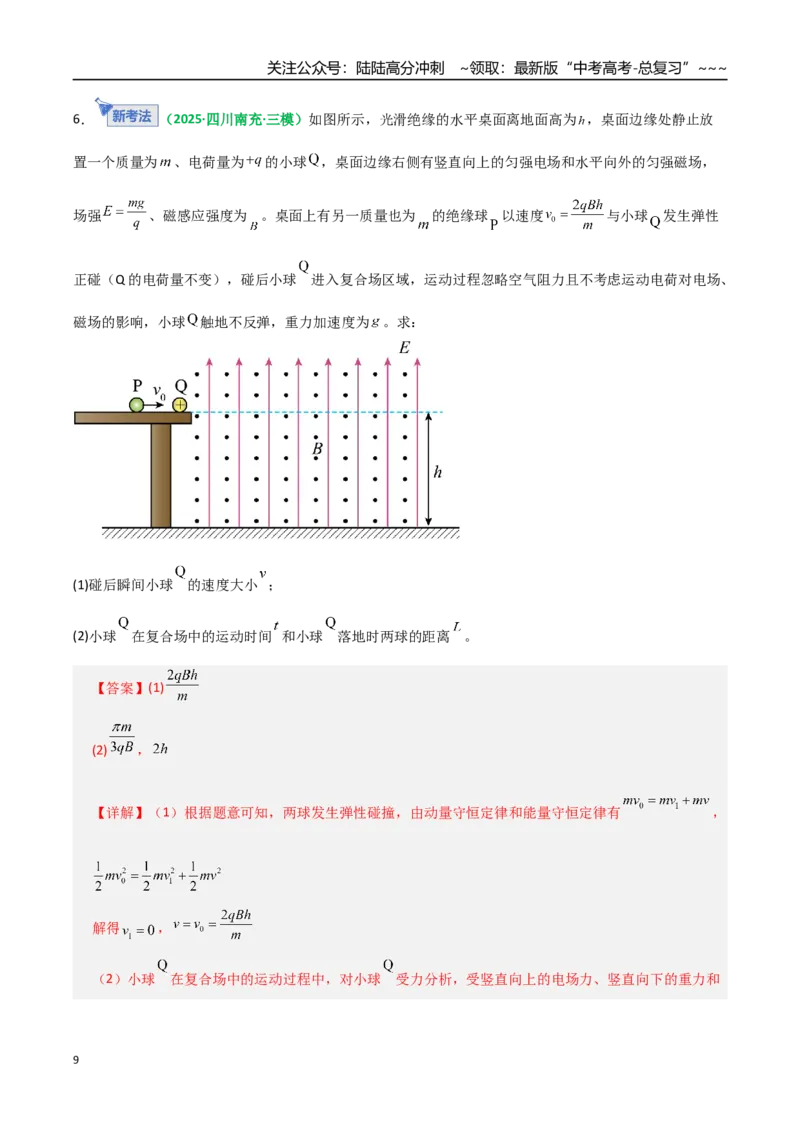 《第50讲带电粒子在叠加场中的运动（专项训练）（全国通用）（教师版）_04-物理-高考总复习_一轮复习_2026年-物理高考一轮复习_2026年高考物理一轮复习讲义+练习+课件（新教材新高考）-G55》第9页预览