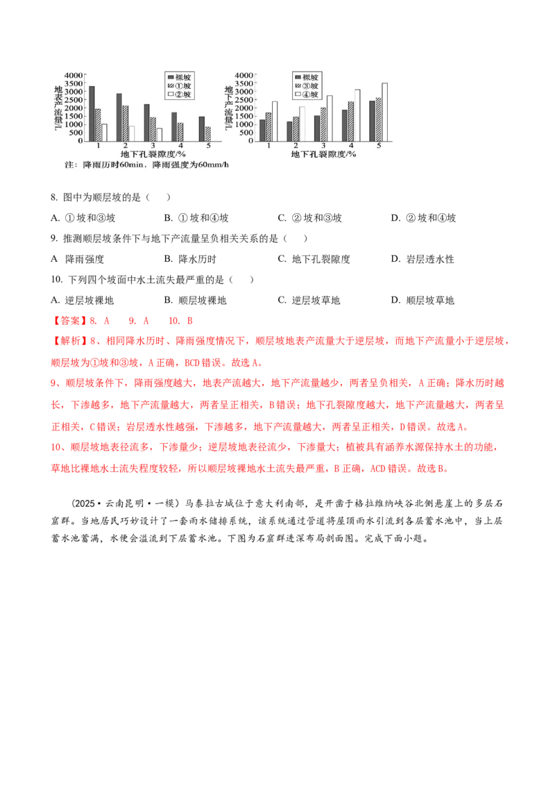 《专题5地表环境类（教师版）_地理_2026年-地理高考专项复习_2025年高考地理一模试题分类汇编（云南专用）》第4页预览