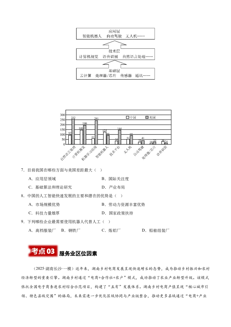 《专题07产业与交通（学生版）_地理_2026年-地理高考专项复习_2025年高考地理一模试题分类汇编（湖南专用）》第4页预览