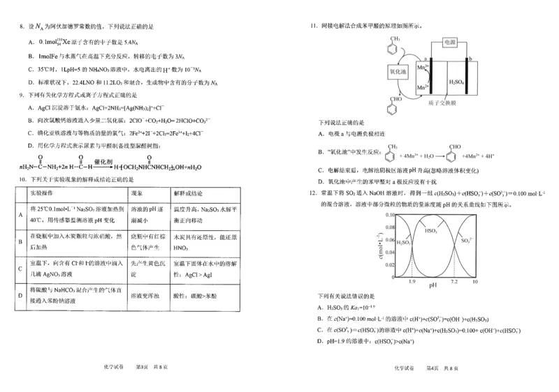 《21_05化学天津12校联考（一模）试卷+标答_2025版教学资源包_（总复习系列）2025版《5年高考3年模拟》新高考版B版（⭐全科）_2025版.新高考新教材版.选考总复习.化学.5·3B版》第2页预览
