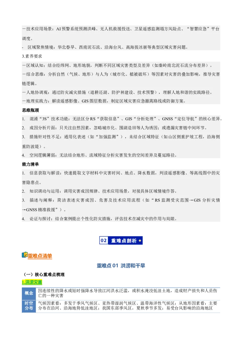 《专题05自然灾害与地理信息技术（知识·方法·能力清单）（全国通用）（学生版）_地理_2026年-地理高考二轮复习_2026年高考地理二轮复习知识清单（全国通用）-G448_2026版》第2页预览