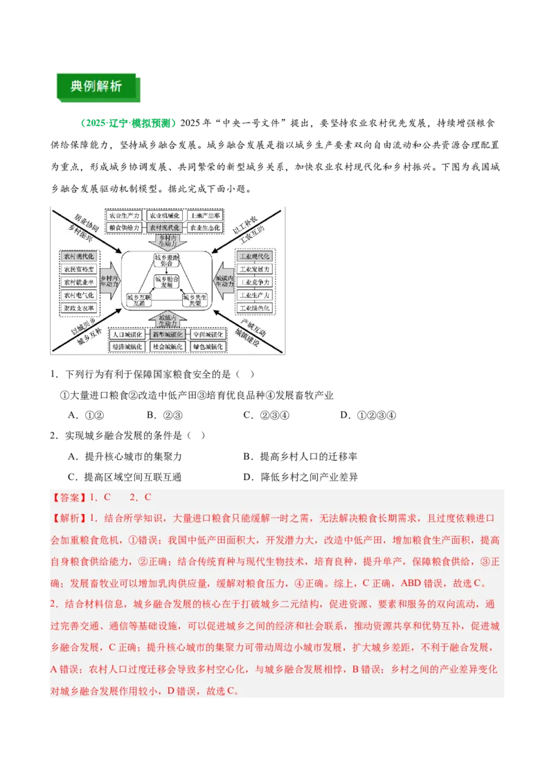 《专题24乡村振兴（重难专练）（全国通用）（教师版）_地理_2026年-地理高考专项复习_2026年高考地理重难点讲义专练（新高考通用）-G102_2026版》第4页预览