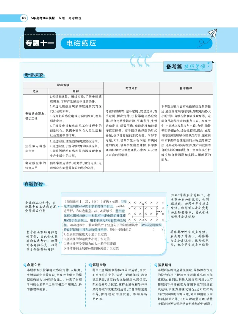 《1_专题考点精析_2023版教学资源包_2023版新高考版选考总复习物理5·3A版_11_专题十一电磁感应_7_专题考点精析》第1页预览
