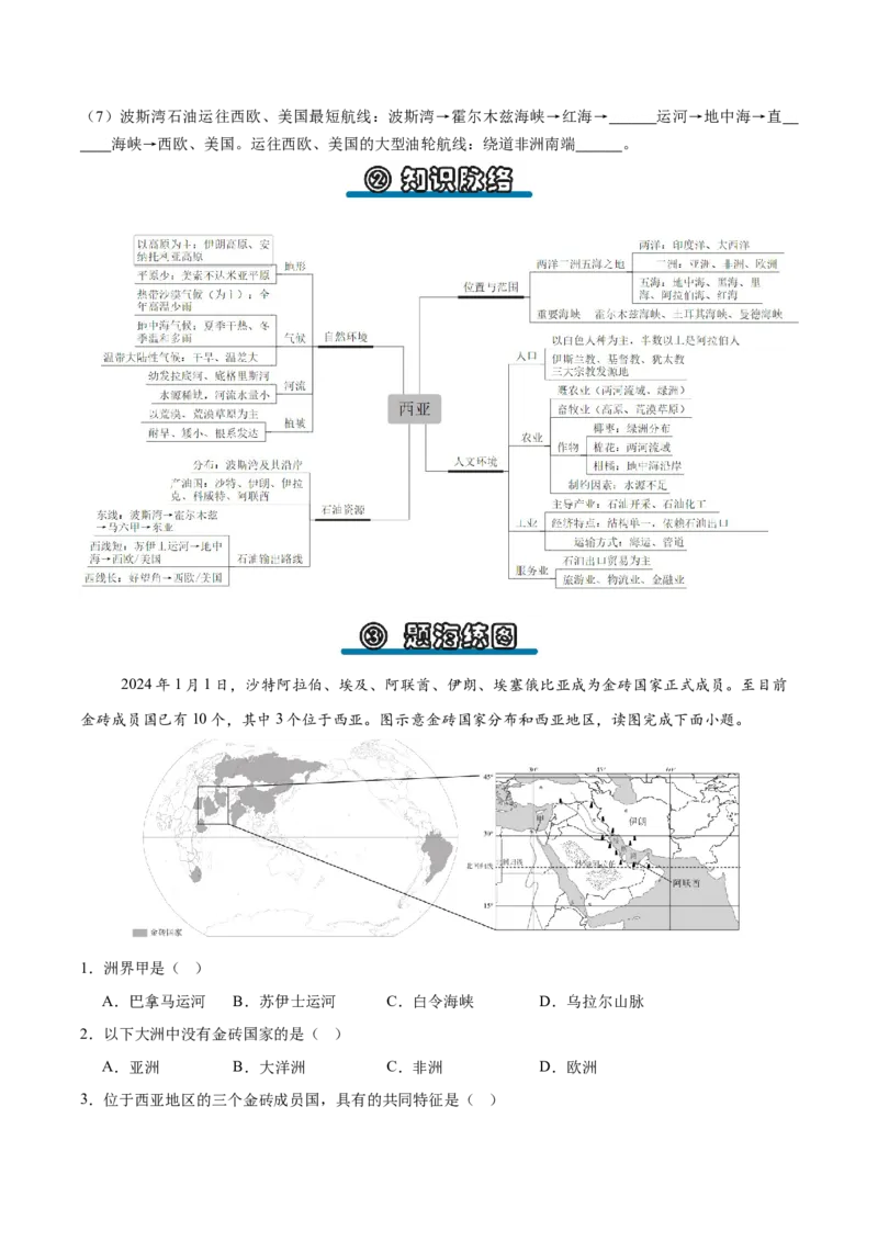 《专题07西亚（填图速记）（挖空版）_地理_2027年高考地理专项复习_42027年高考地理区域填图速记与演练手册（全国通用）》第6页预览