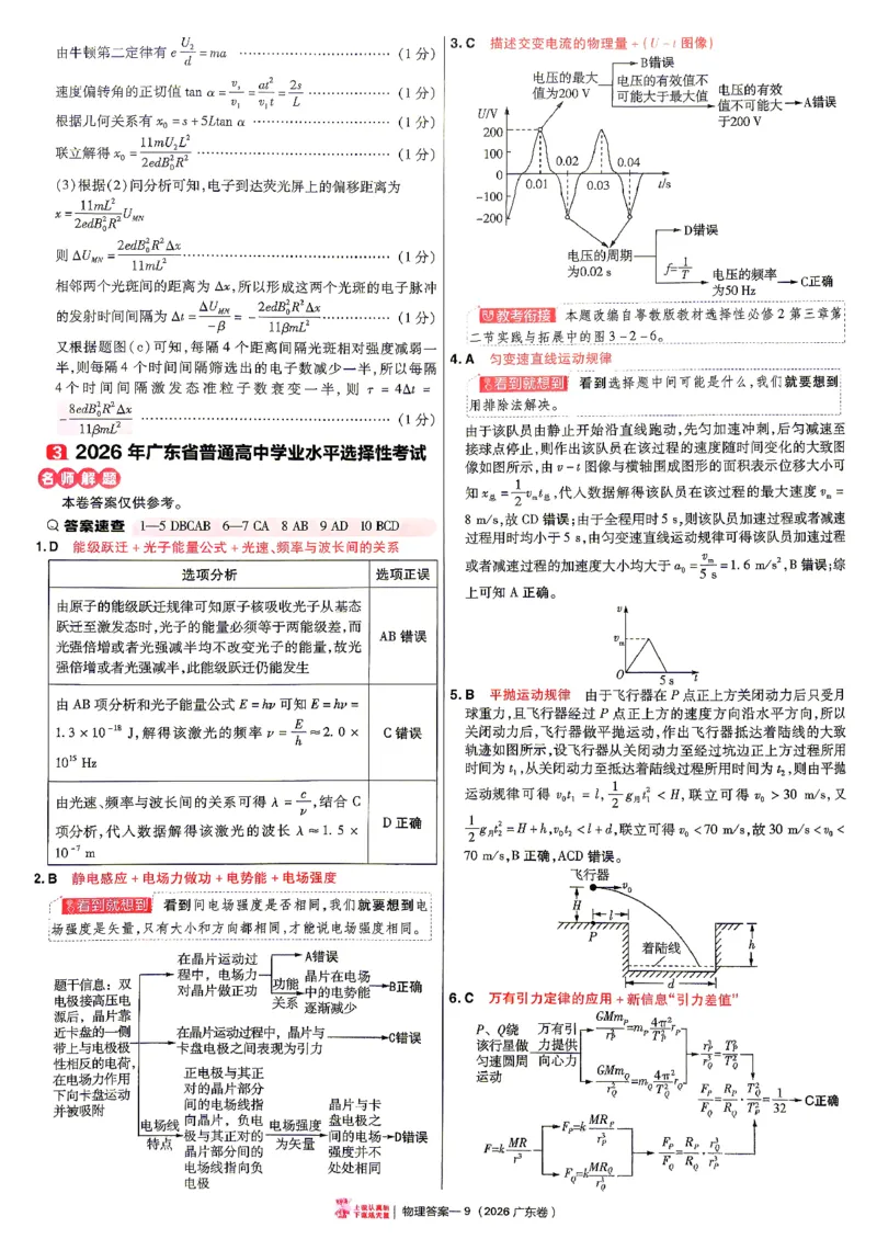 《2027金考卷特快专递第一期物理解析册_652027《天星教育•金考卷特快专递》（第1-3期）（高考）（9科全）_2027《天星教育•金考卷特快专递》（第1期）（高考）（9科全）》第9页预览
