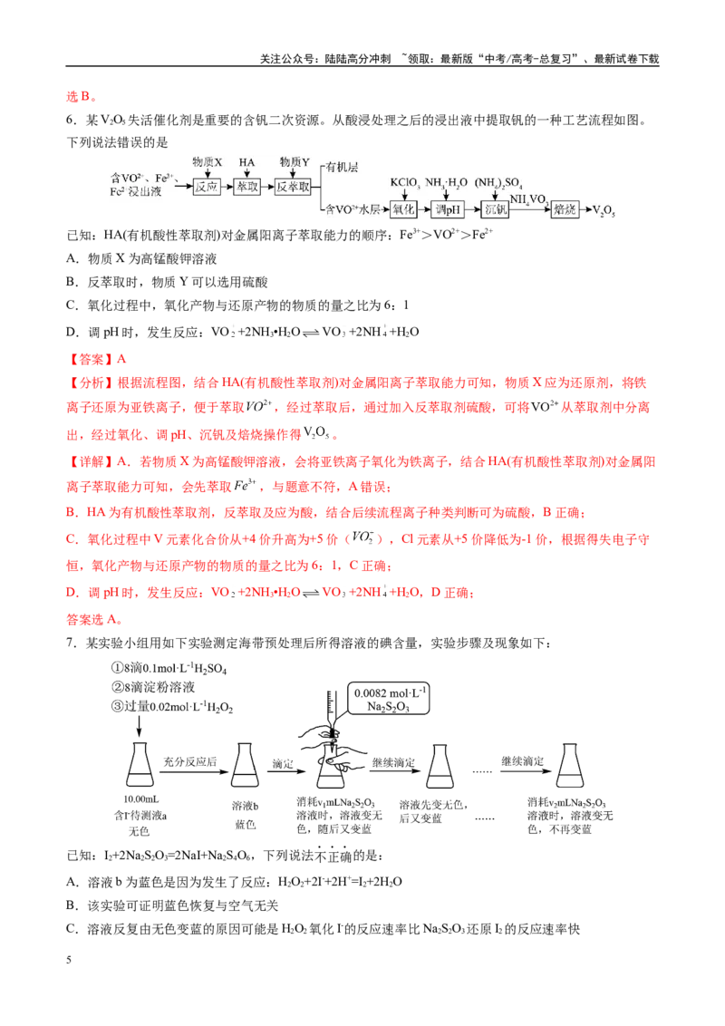《信息必刷卷01（福建专用）（教师版）_05-化学-高考总复习_专项复习_2025年_2025年高考考前必刷题（多地区）化学_2025年高考化学考前必刷卷（福建专用）5套》第5页预览