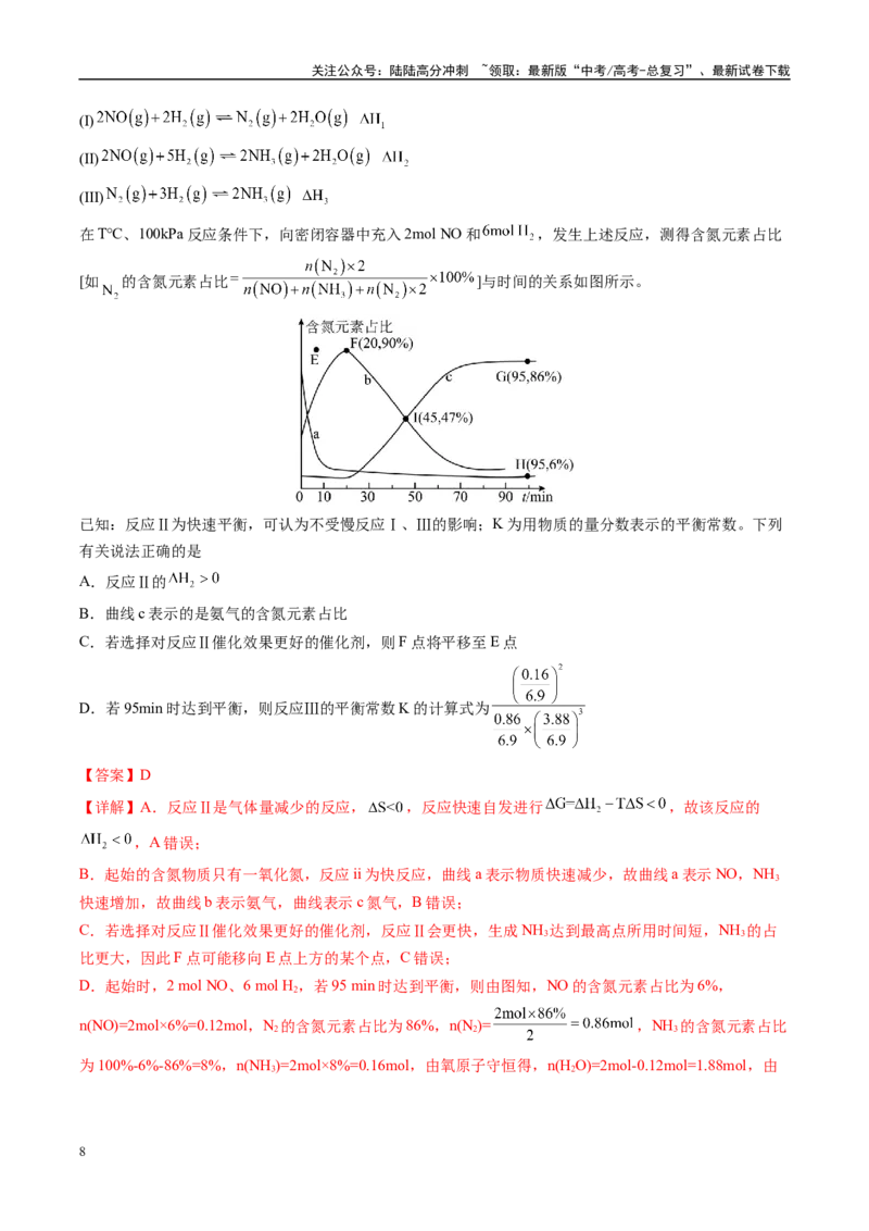 《信息必刷卷01（福建专用）（教师版）_05-化学-高考总复习_专项复习_2025年_2025年高考考前必刷题（多地区）化学_2025年高考化学考前必刷卷（福建专用）5套》第8页预览