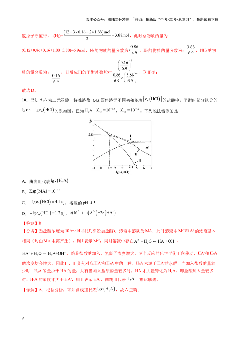 《信息必刷卷01（福建专用）（教师版）_05-化学-高考总复习_专项复习_2025年_2025年高考考前必刷题（多地区）化学_2025年高考化学考前必刷卷（福建专用）5套》第9页预览