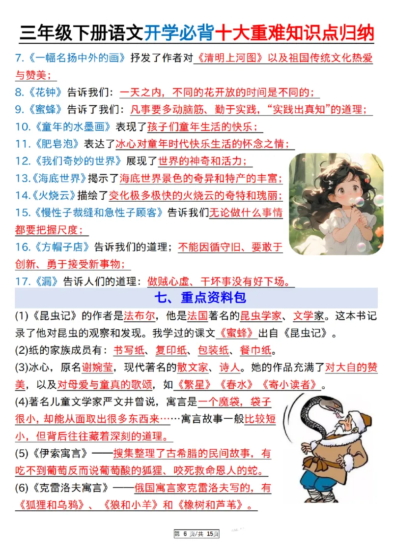 《三（下）语文必背十大重难知识点归纳_纯图版_3年级下册同步教辅_3下-语文_三下语文重点必背》第6页预览
