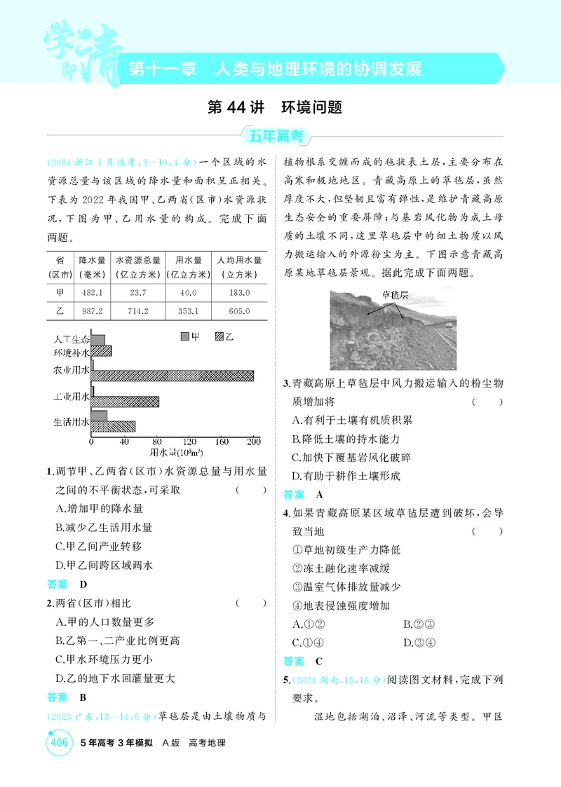 《1_第十一章人类与地理环境的协调发展_2026版教学资源包_202653高考总复习A版_江苏版_2026版.江苏版.选考总复习.地理.5·3A版_图书电子资源_第十一章人类与地理环境的协调发展_1_精练册PDF》第1页预览