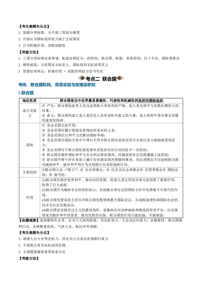 《专题04国际组织（知识清单）（全国通用）（学生版）_zheng治_2027年高考政治一轮_2027年高考政治一轮复习知识清单（全国通用）-G56_2027版》第8页预览