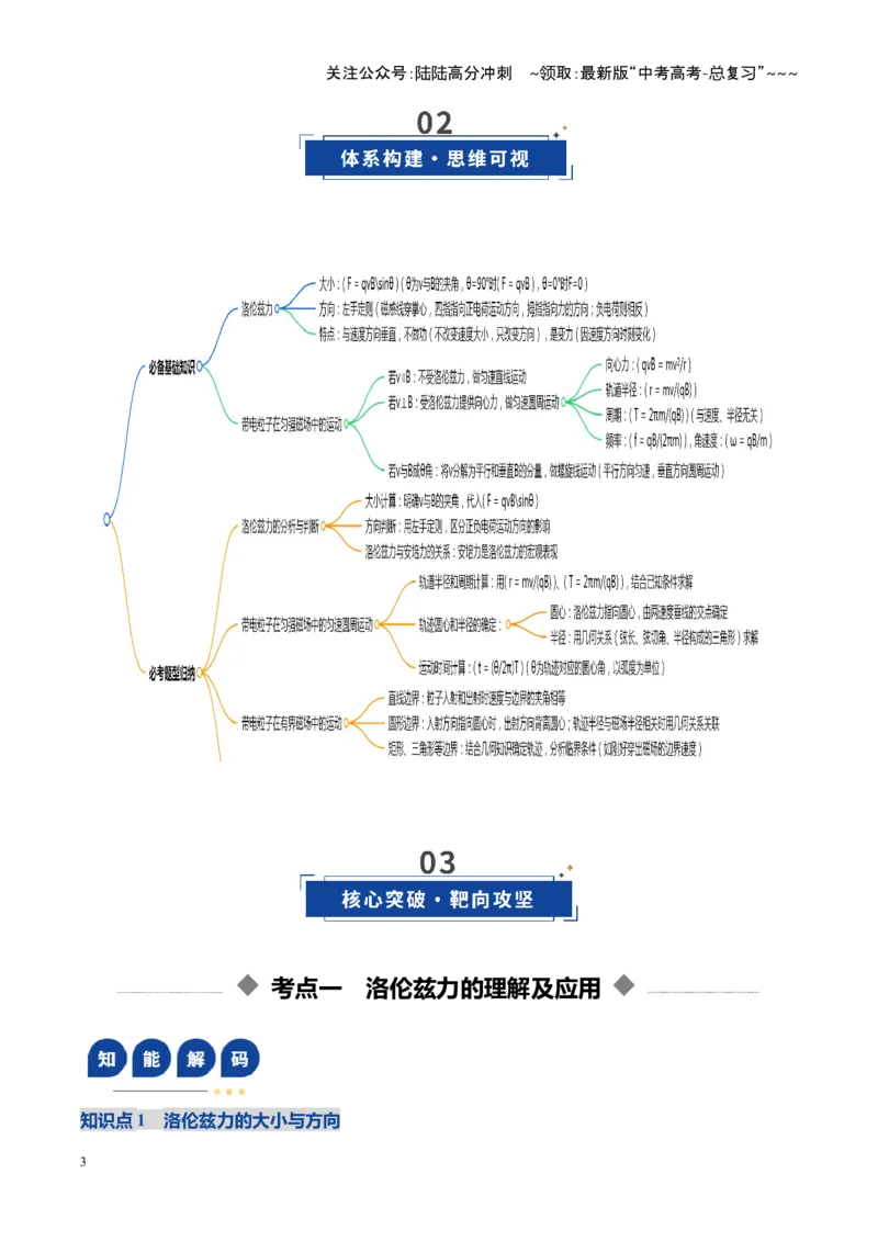 《第47讲带电粒子在磁场中的运动（复习讲义）（湖南专用）（学生版）_04-物理-高考总复习_一轮复习_2026年-物理高考一轮复习_2026年高考物理一轮课件+讲义+练习（湖南专用）-G331》第3页预览
