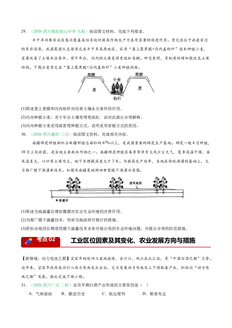 《专题06产业发展与交通运输（4大考点）（学生版）_地理_2027年高考地理专项复习_2026年高考地理二模试题分类汇编（四川专用）-G282_2026版》第10页预览