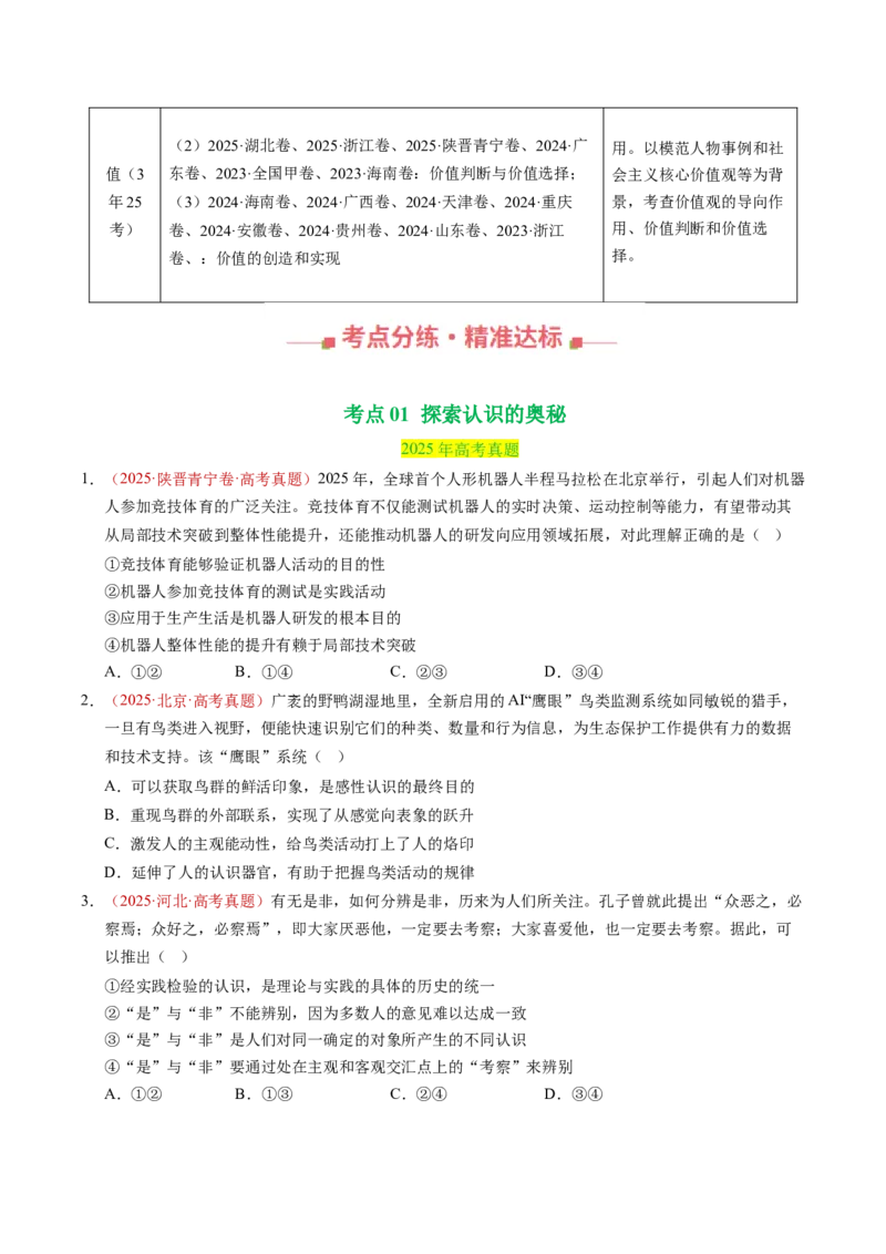 《专题08认识社会与价值选择（全国通用）（学生版）_zheng治_2026年-政治高考专项复习_三年（2023-2025）高考政治真题分类汇编（全国通用）-C430》第2页预览