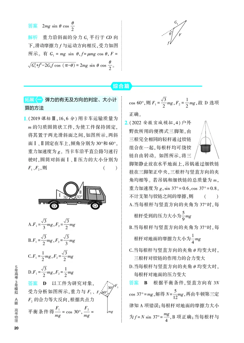 《2_5.PDF教参电子书——分层集训册_2024版教学资源包_2024版.新高考版物理.5·3A版_2_专题二相互作用_4_PDF教参电子书》第6页预览