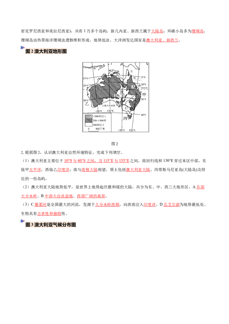 《专题12大洋洲、澳大利亚、新西兰（填图速记）（教师版）_地理_2027年高考地理专项复习_42027年高考地理区域填图速记与演练手册（全国通用）》第2页预览