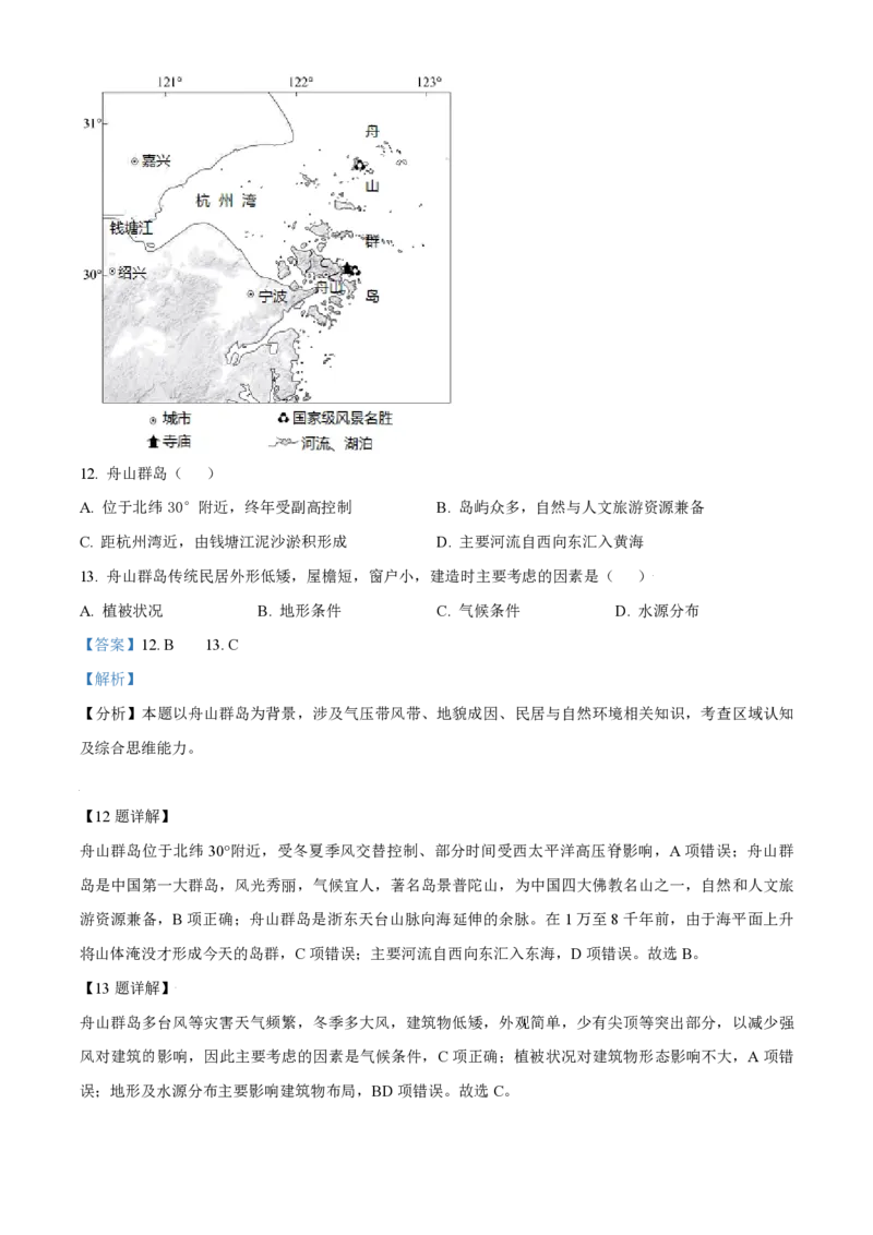 《2021年北京市高考地理试卷（含解析版）(1)_地理_2027年高考地理专项复习_2008年-2026年地理高考真题-G427_2008-2020年高考_地方卷_北京高考地理08-21_A4word版_PDF版（赠送）》第7页预览
