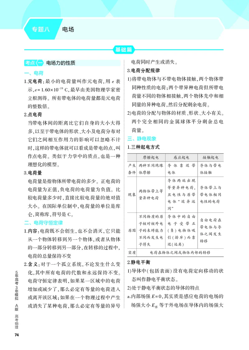 《4PDF教参电子书知识讲解册_2024版教学资源包_2024版.新高考版物理.5·3A版_8_专题八电场_4_PDF教参电子书》第1页预览