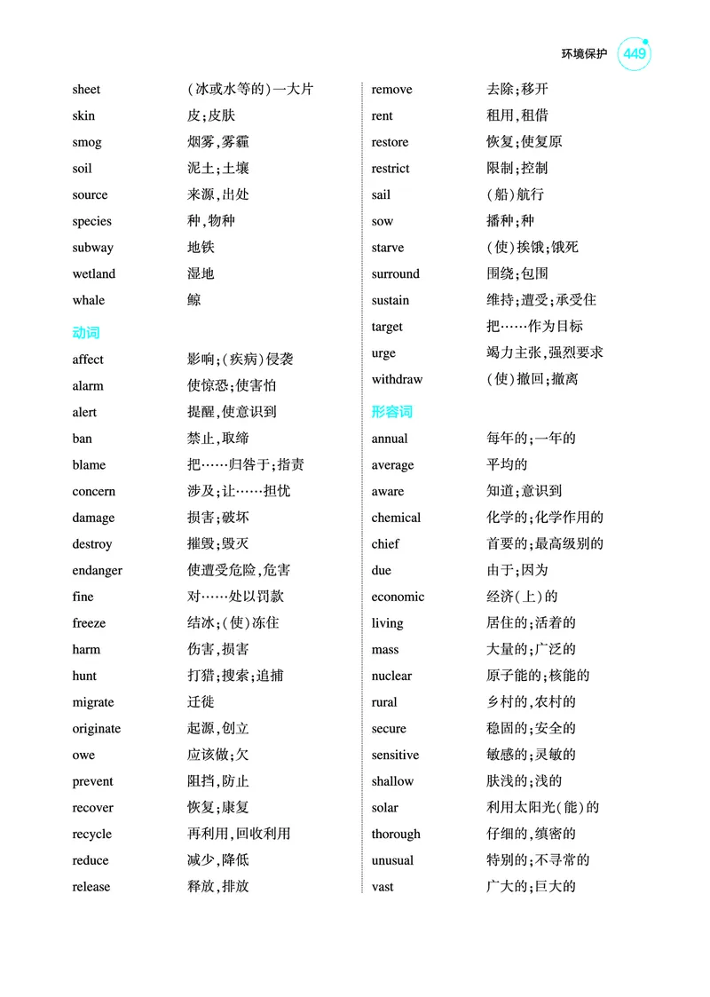 《1_环境保护（教参PDF）_2025版教学资源包_（总复习系列）2025版《5年高考3年模拟》新高考版A版（⭐全科）_2025版.新高考版.高考总复习.英语.5·3A版_词汇册_环境保护_2_PDF教参电子书》第2页预览