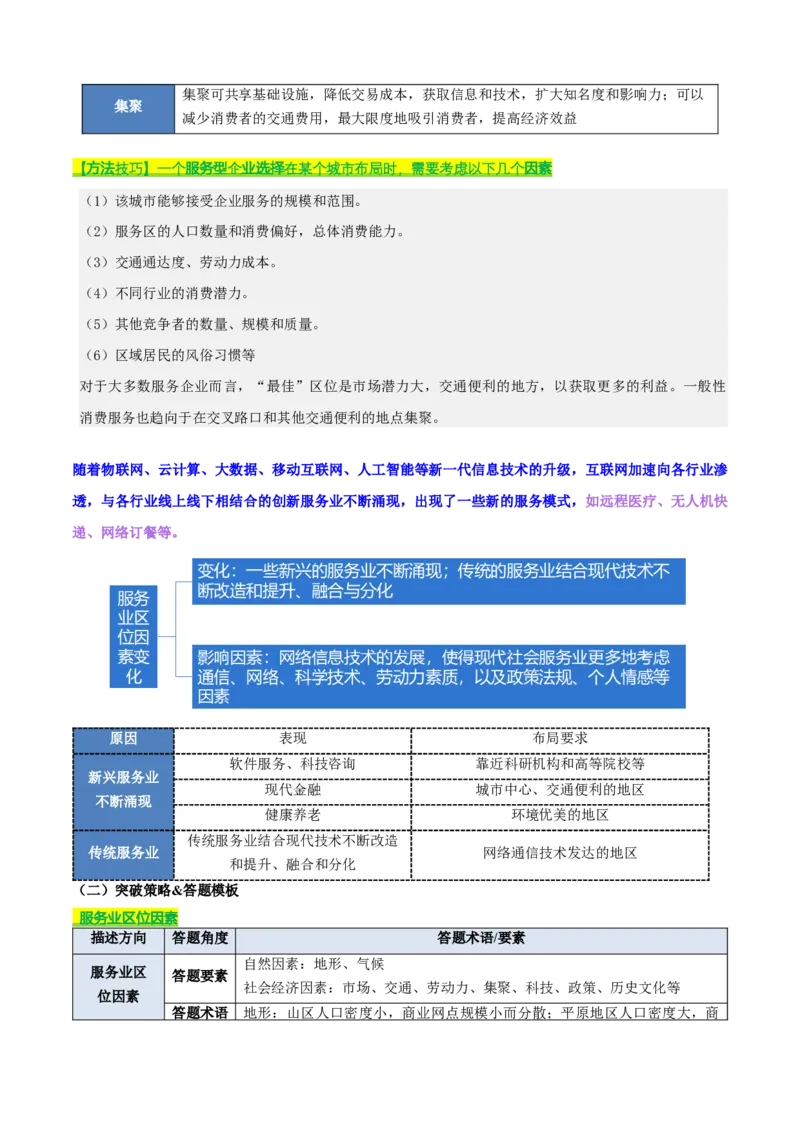 《专题09服务业与交通运输（知识·方法·能力清单）（全国通用）（学生版）_地理_2026年-地理高考二轮复习_2026年高考地理二轮复习知识清单（全国通用）-G448_2026版》第4页预览