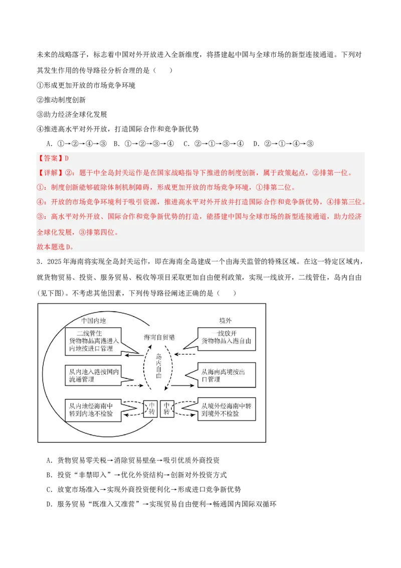 《提分攻略16时政微热点：海南封关运作（全国通用）（教师版）_zheng治_2026年-政治高考专项复习_142026年高考政治提分攻略（考情分析＋考向预测＋考点突破＋真题再现）（全国通用）》第6页预览