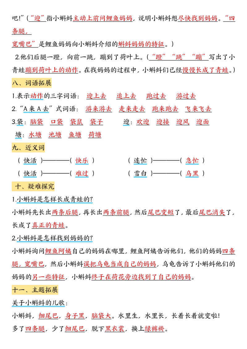 《二上语文1-6单元每课知识点汇总_2年级上册同步教辅_2上-语文_二上语文-重点必背资料》第2页预览