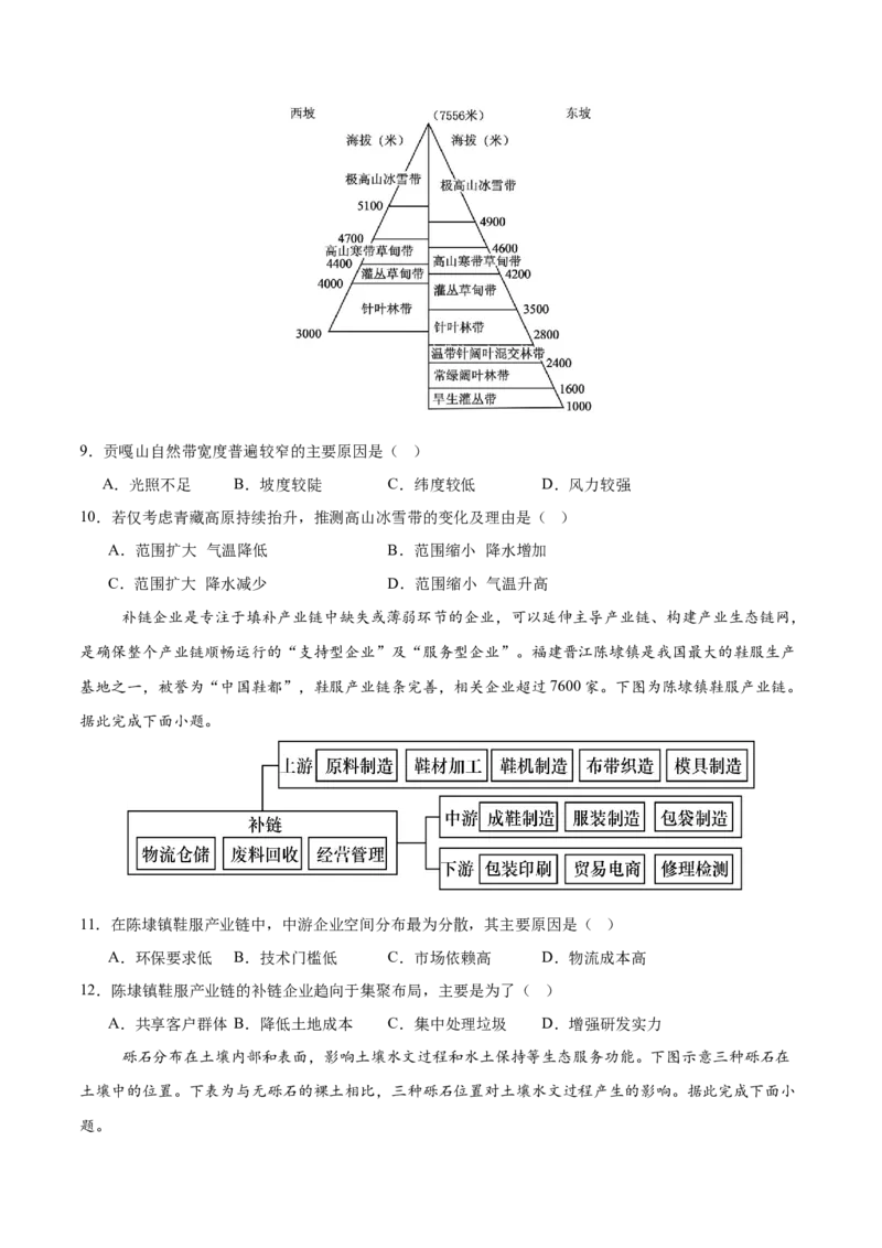 《地理一模突破卷01（浙江专用）（考试版）_地理_2026年-地理高考专项复习_2026年高考第一二三次模拟考试地理-G181_高考地理第一次模拟卷23套_2026版_地理一模突破卷01（浙江专用）》第3页预览
