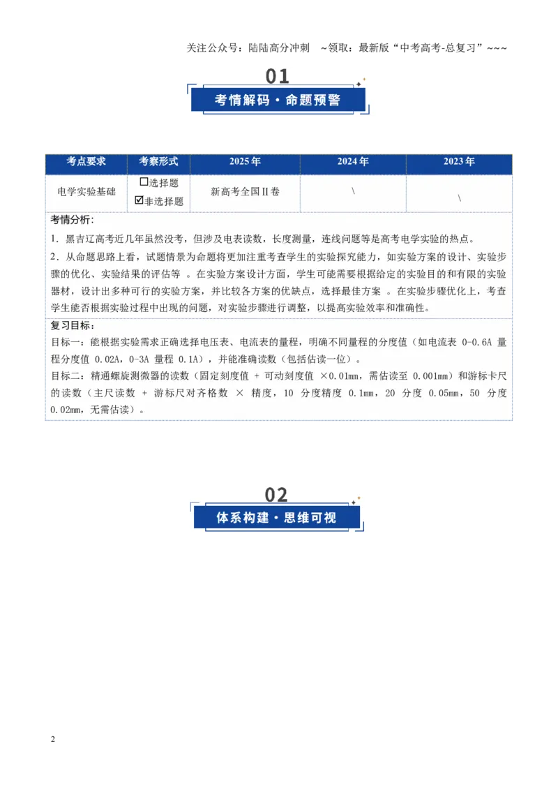 《第40讲电学实验基础（复习讲义）（黑吉辽专用）（教师版）_04-物理-高考总复习_一轮复习_2026年-物理高考一轮复习_2026年高考物理一轮课件+讲义+练习（黑吉辽蒙专用）-G330》第2页预览