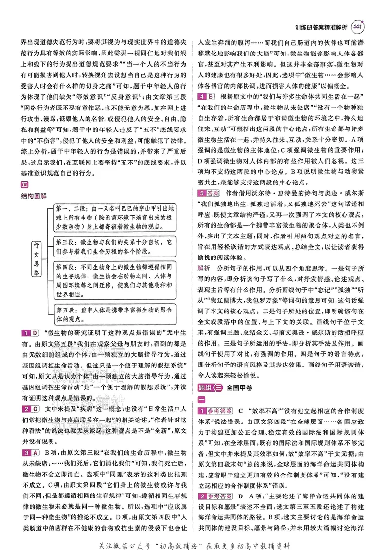 《2025B版5年高考3年模拟高考语文答案册_2025B版53高考总复习学生用书》第8页预览