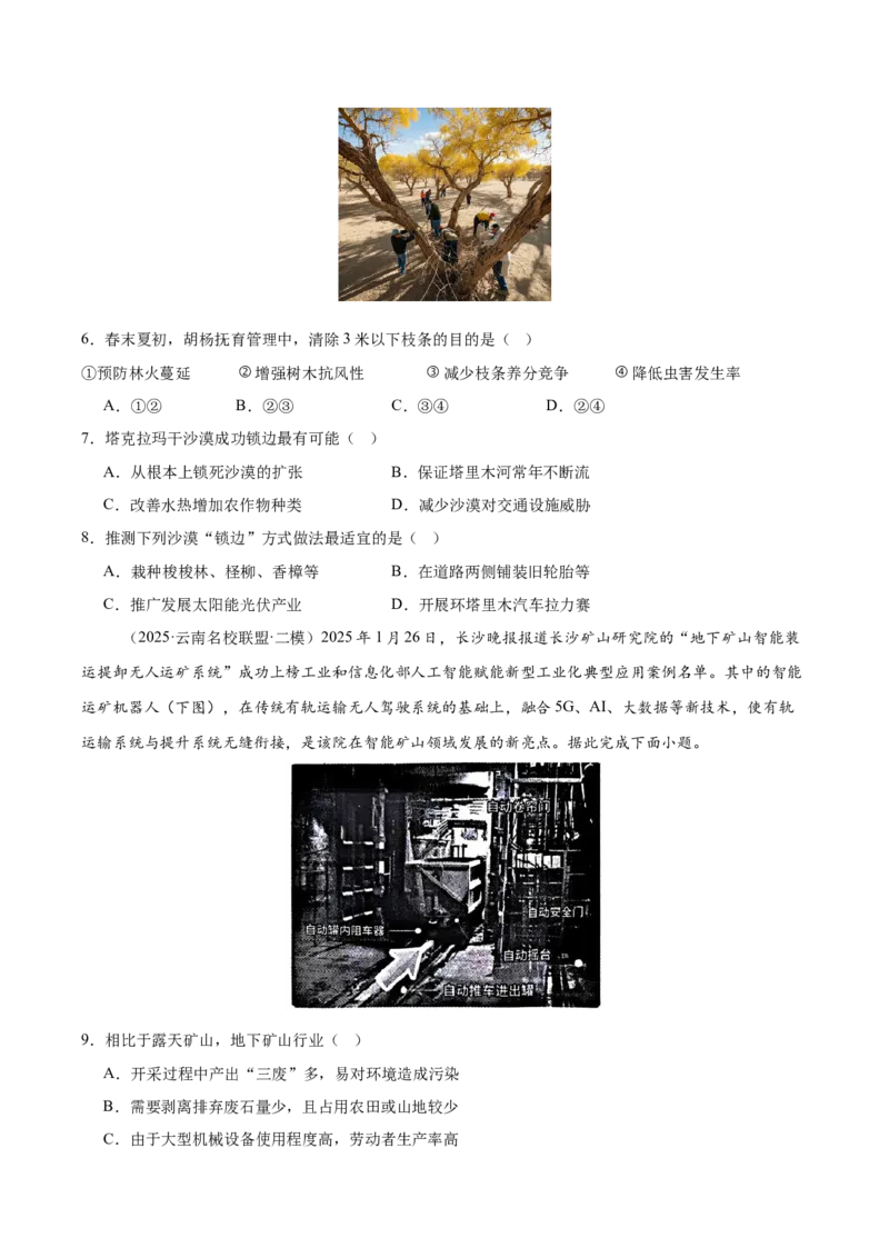 《专题05区域发展与国家安全（学生版）_地理_2026年-地理高考专项复习_2025年高考地理二模试题分类汇编（云南专用）》第3页预览