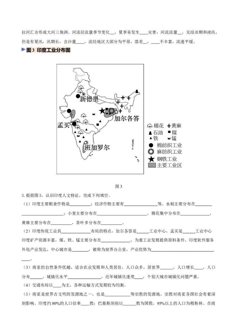 《专题06南亚与印度（填图速记）（挖空版）_地理_2027年高考地理专项复习_42027年高考地理区域填图速记与演练手册（全国通用）》第3页预览