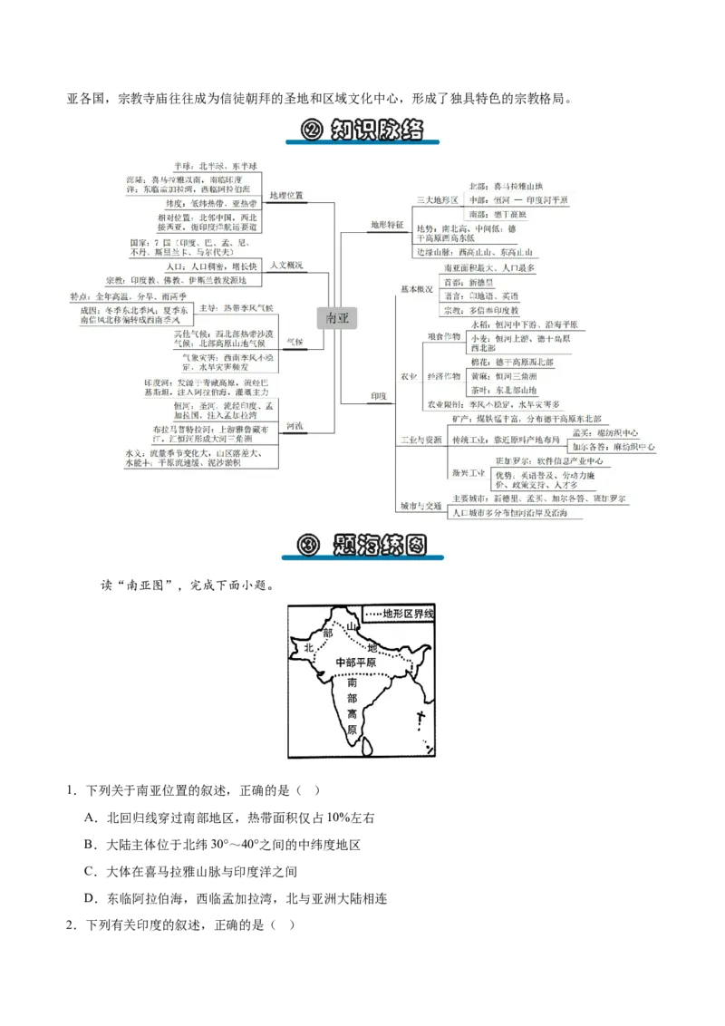 《专题06南亚与印度（填图速记）（挖空版）_地理_2027年高考地理专项复习_42027年高考地理区域填图速记与演练手册（全国通用）》第4页预览