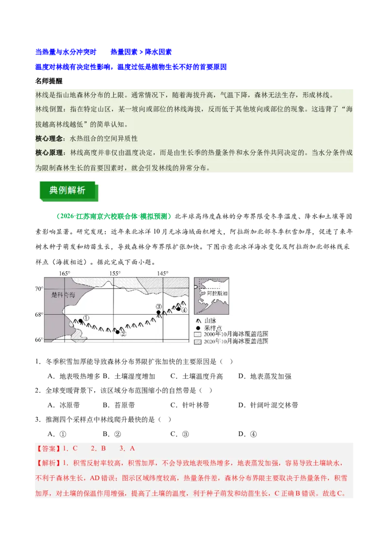 《专题19林线倒置(重难专练)(全国通用浙江专用)(教师版)_地理_2026年-地理高考专项复习_2026年高考地理重难点讲义专练(新高考通用)-G102_2026版》第4页预览
