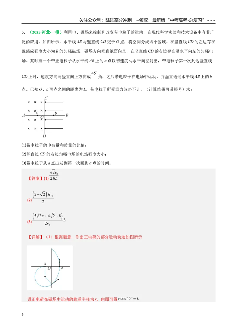 《第49讲带电粒子在组合场中的运动（专项训练）（全国通用）（教师版）_04-物理-高考总复习_一轮复习_2026年-物理高考一轮复习_2026年高考物理一轮复习讲义+练习+课件（新教材新高考）-G55》第9页预览