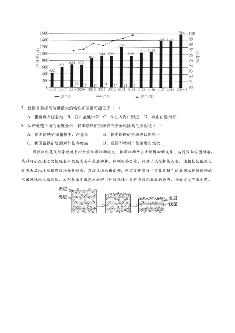 《地理一模保分卷01（浙江专用）（考试版）_地理_2026年-地理高考专项复习_2026年高考第一二三次模拟考试地理-G181_高考地理第一次模拟卷23套_2026版_地理一模保分卷01（浙江专用）》第3页预览