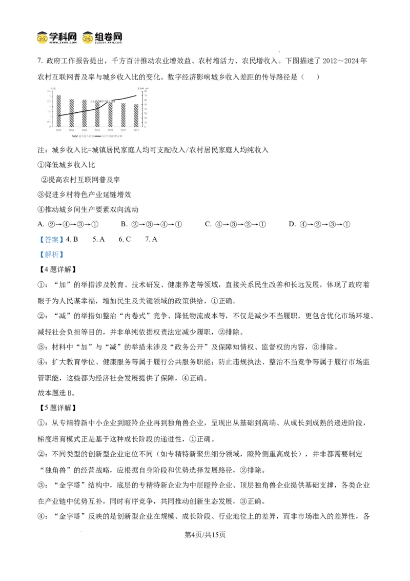 《2025重庆高考政治试题(解析版)(1)_zheng治_2027年高考政治专项复习_2008年-2026年政治高考真题-G427_2025年高考_2025年高考重庆卷政治高考真题解析(参考版)》第4页预览