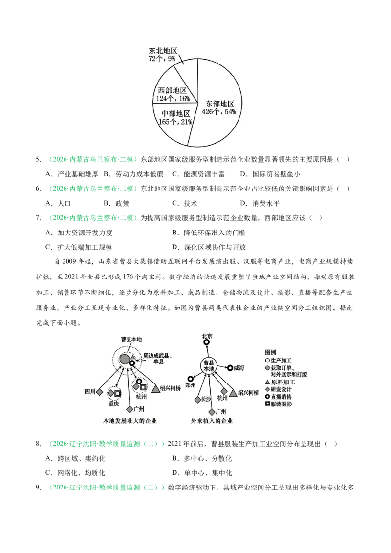 《专题08产业发展（服务业）与交通运输（2大考点）（学生版）(1)_地理_2027年高考地理专项复习_2026年高考地理二模试题分类汇编（黑吉辽蒙专用）-G295_2026版》第2页预览