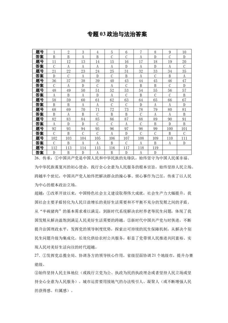 《专题03政治与法治（精选高频考题130题）（全国通用）（答案版）(1)_zheng治_2027年高考政治专项复习_2026年高考政治二模试题分类汇编（新高考专用）-G288_2026版》第1页预览