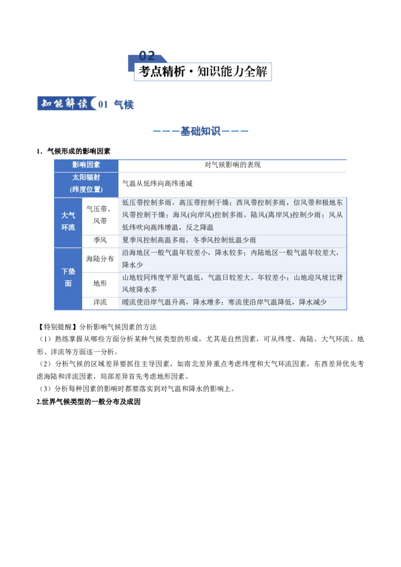 《专题03地球上的大气（二）（知识清单）（全国通用）（学生版）_地理_2026年_2026年高考地理一轮复习知识清单（全国通用）-G56_2026版》第4页预览