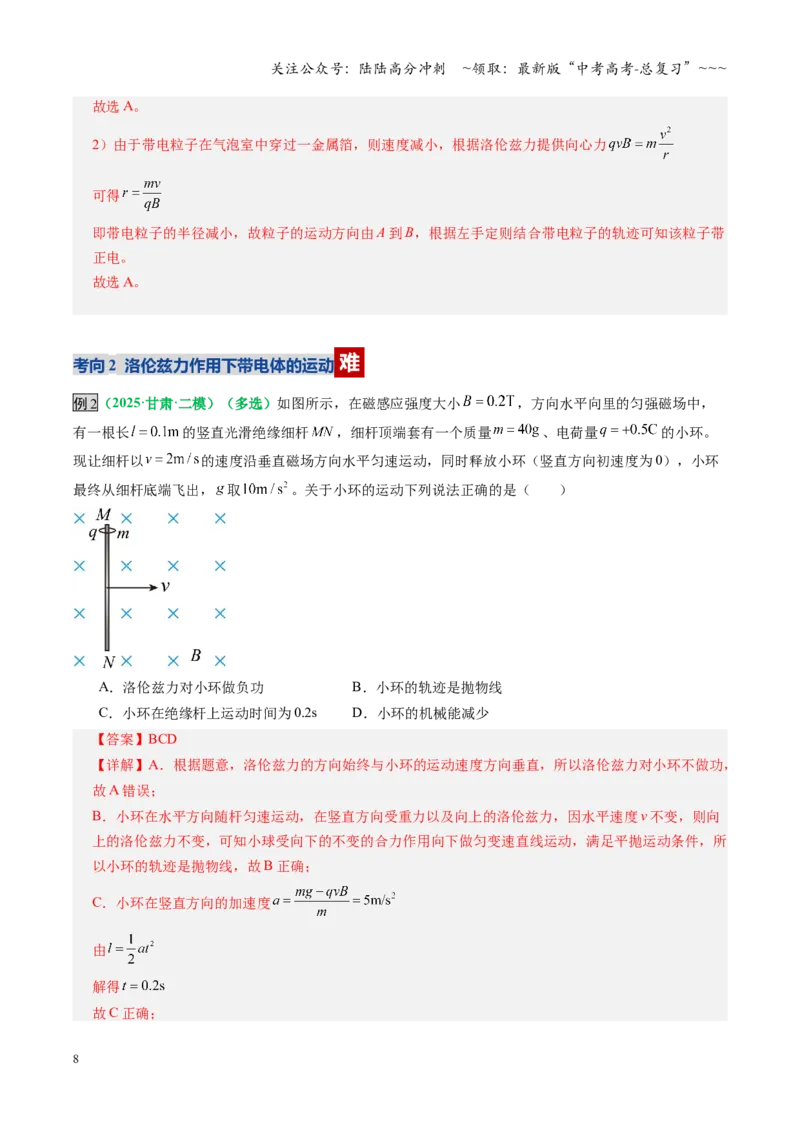 《第47讲带电粒子在磁场中的运动（复习讲义）（全国通用）（教师版）_04-物理-高考总复习_一轮复习_2026年-物理高考一轮复习_2026年高考物理一轮复习讲义+练习+课件（新教材新高考）-G55》第8页预览