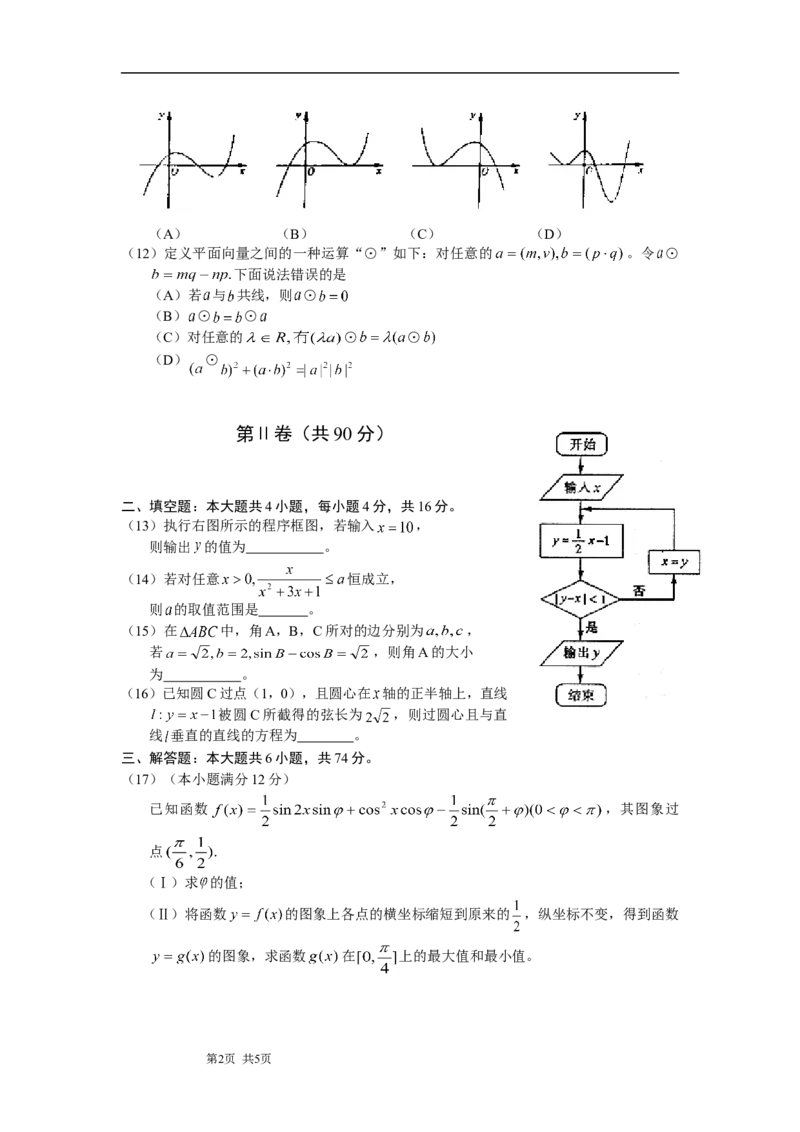 《2010年高考真题数学理(山东卷)（原卷版）_高考一二三轮复习_数学_2027年高考数学专项复习更新中_2008年-2026年数学高考真题-G427_2008-2020年高考_2008-2020年_地方卷_山东2008-2020》第2页预览