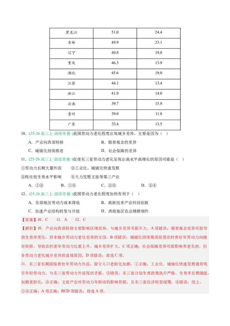 《专题03人口、城市与产业交通（8大考点）（教师版）(1)_地理_2027年高考地理专项复习_2026年高考地理一模试题分类汇编（湖南专用）-G236_2026版》第6页预览