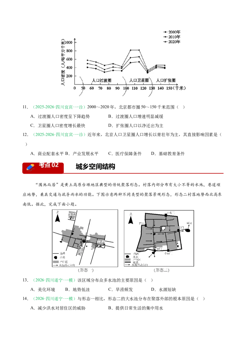 《专题06人口与城乡发展（4大考点）（学生版）(1)_地理_2027年高考地理专项复习_2026年高考地理一模试题分类汇编（四川专用）-G175_2026版》第4页预览