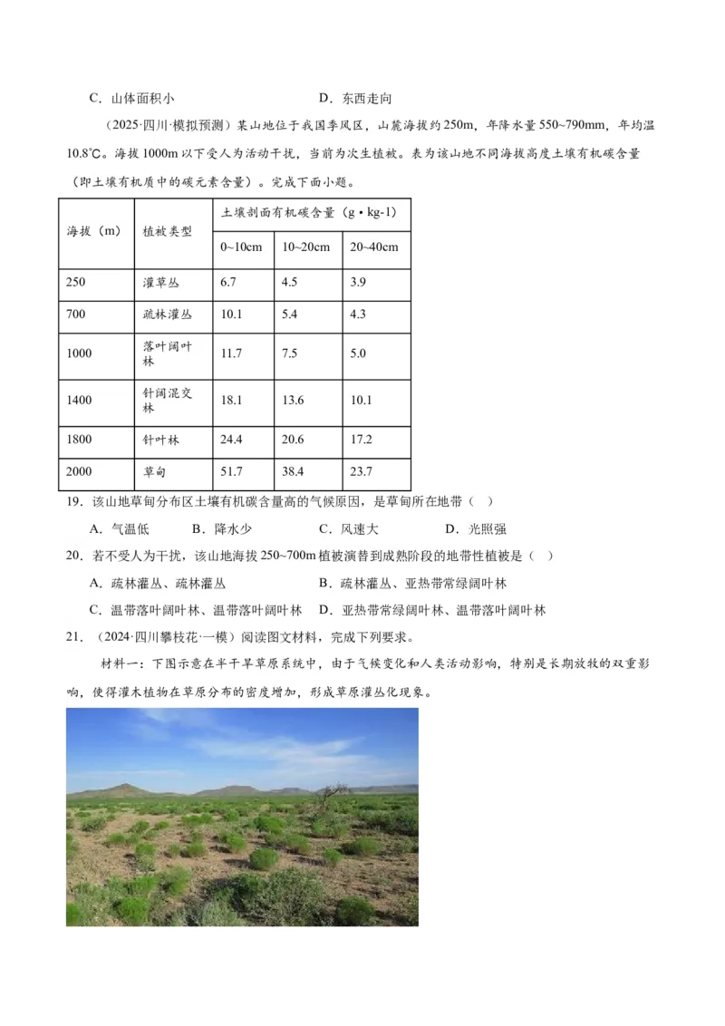 《专题05自然地理环境的整体性和差异性、植被、土壤（学生版）_地理_2026年-地理高考专项复习_2025年高考地理一模试题分类汇编（四川专用）》第6页预览