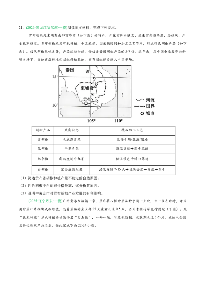 《专题05产业发展与交通运输（4大考点）（学生版）(1)_地理_2027年高考地理专项复习_2026年高考地理一模试题分类汇编（黑吉辽蒙专用）-G238_2026版》第6页预览